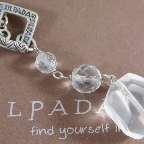 Silpada Sterling Silver Glass Bead Nugget Toggle Necklace 35” long - Picture 6 of 12